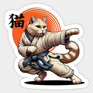 The Karate Cat Sticker